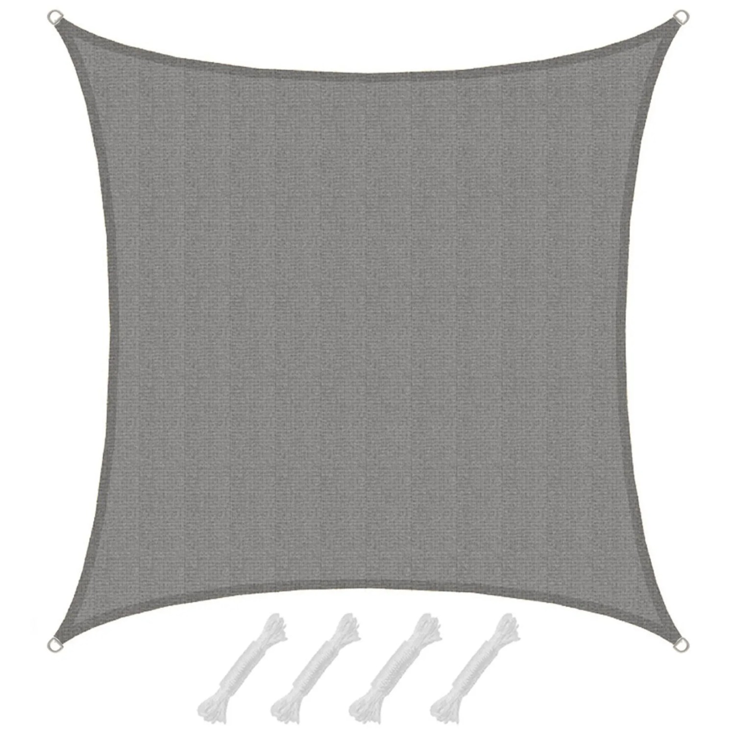 AMANKA HDPE Sonnensegel Wasserdurchlässig - 6 x 6 m Viereckig Grau