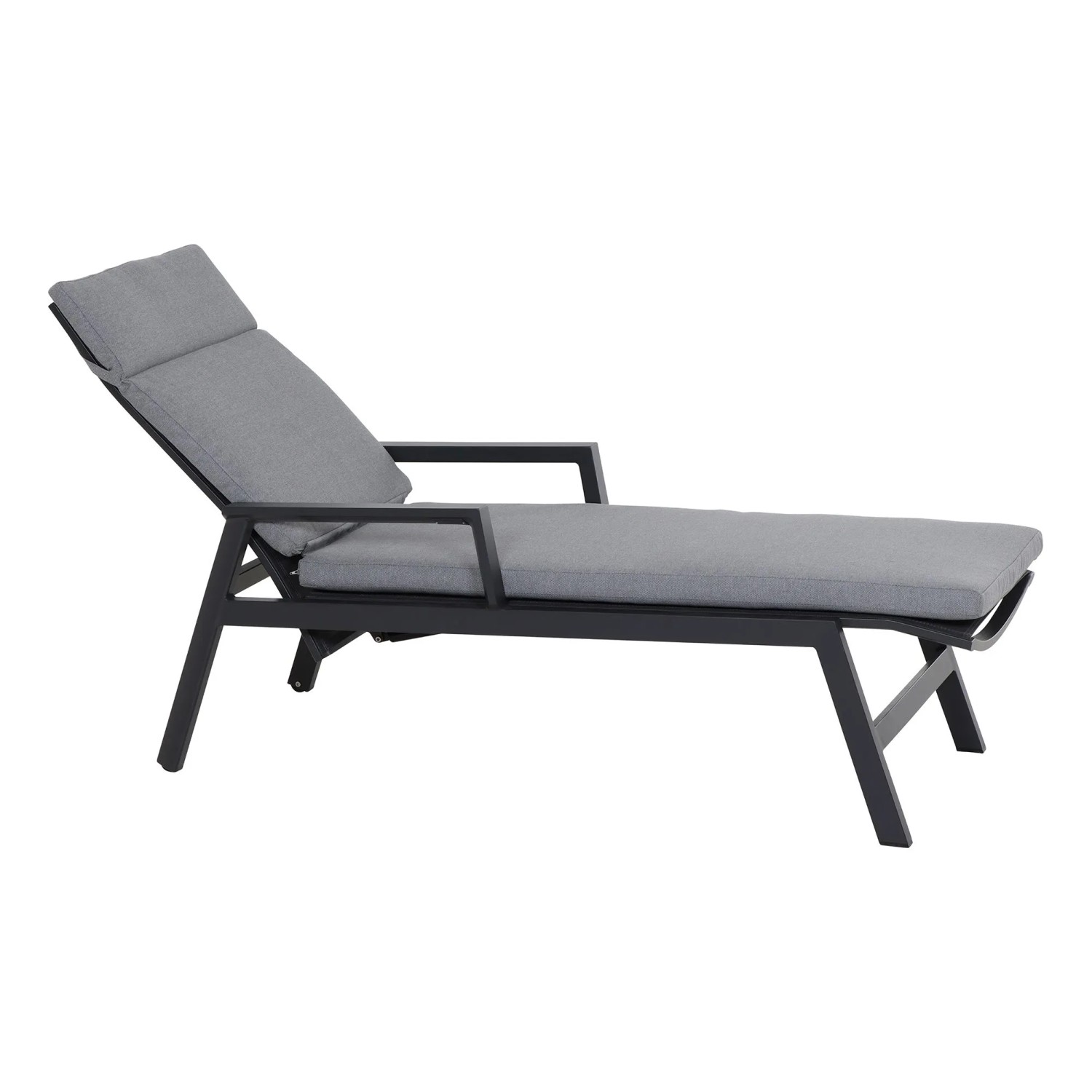Siena Garden Rollliege Valencia 102 cm x 154 cm x 70 cm Anthrazitgrau Matt