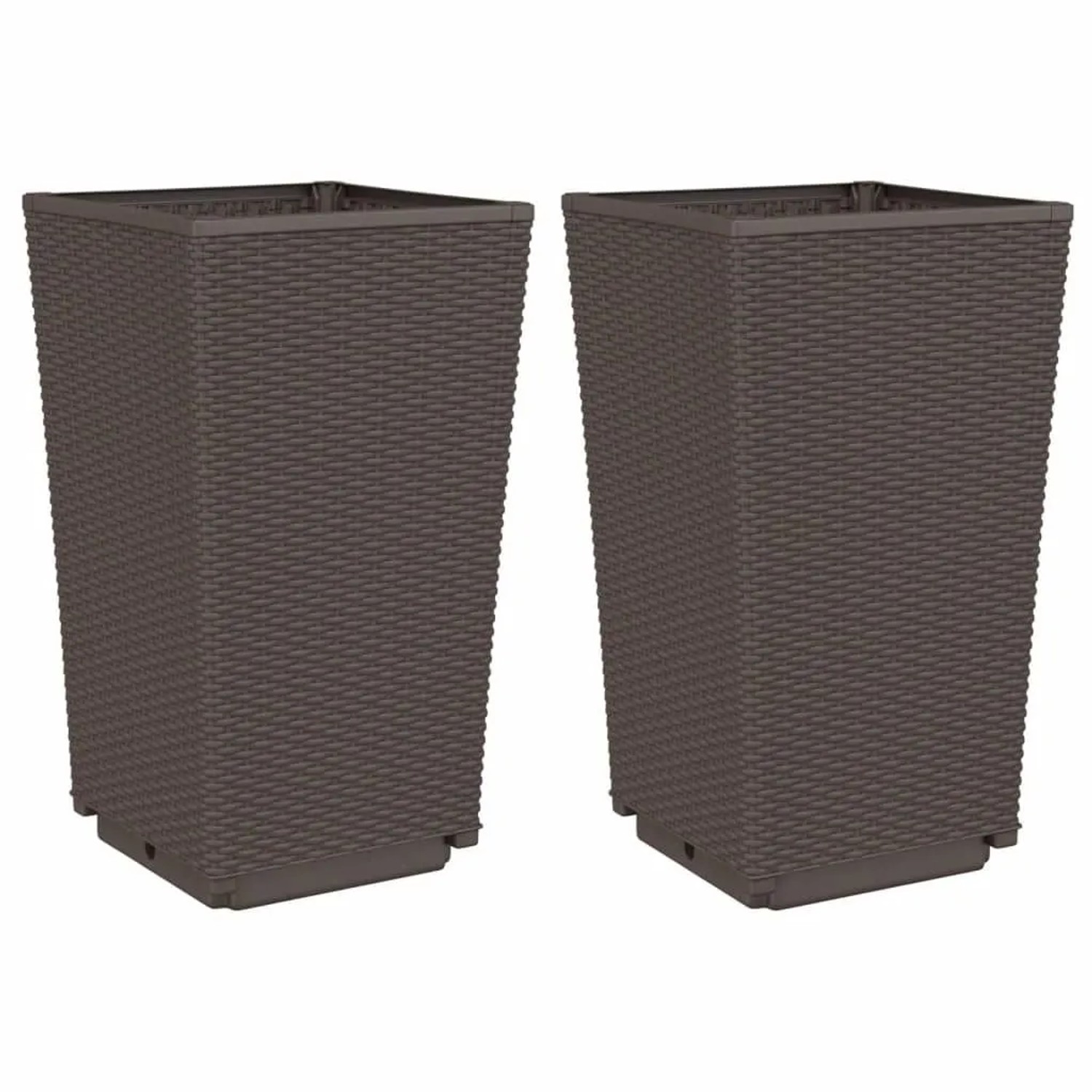 vidaXL Pflanzkübel 2 Stk Braun 32,5x32,5x57 cm PP 367850
