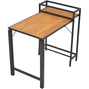 Rechteckiger Merxx Klapptisch Santorin in Natur-Grau, 60x91 cm, ideal für Balkon und Garten.