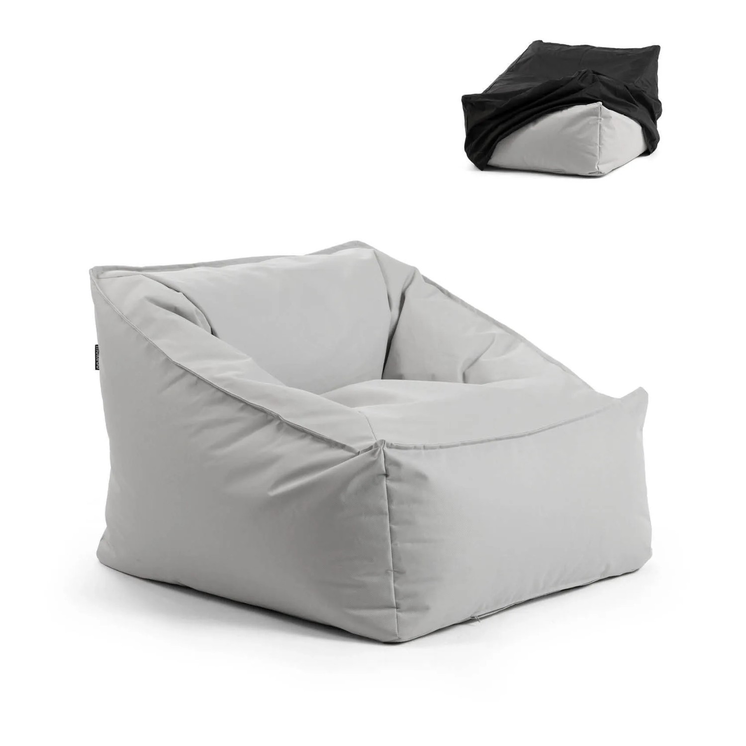 mokebo Gartensessel Der Sunnyboy Bean Bag mit Füllung oder Outdoor Sitzsack mit Schutzhülle in Anthrazit