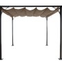 MCW Pergola C42 3,5x3,5m in Taupe-Braun mit stufenlos regulierbarem Schiebedach.