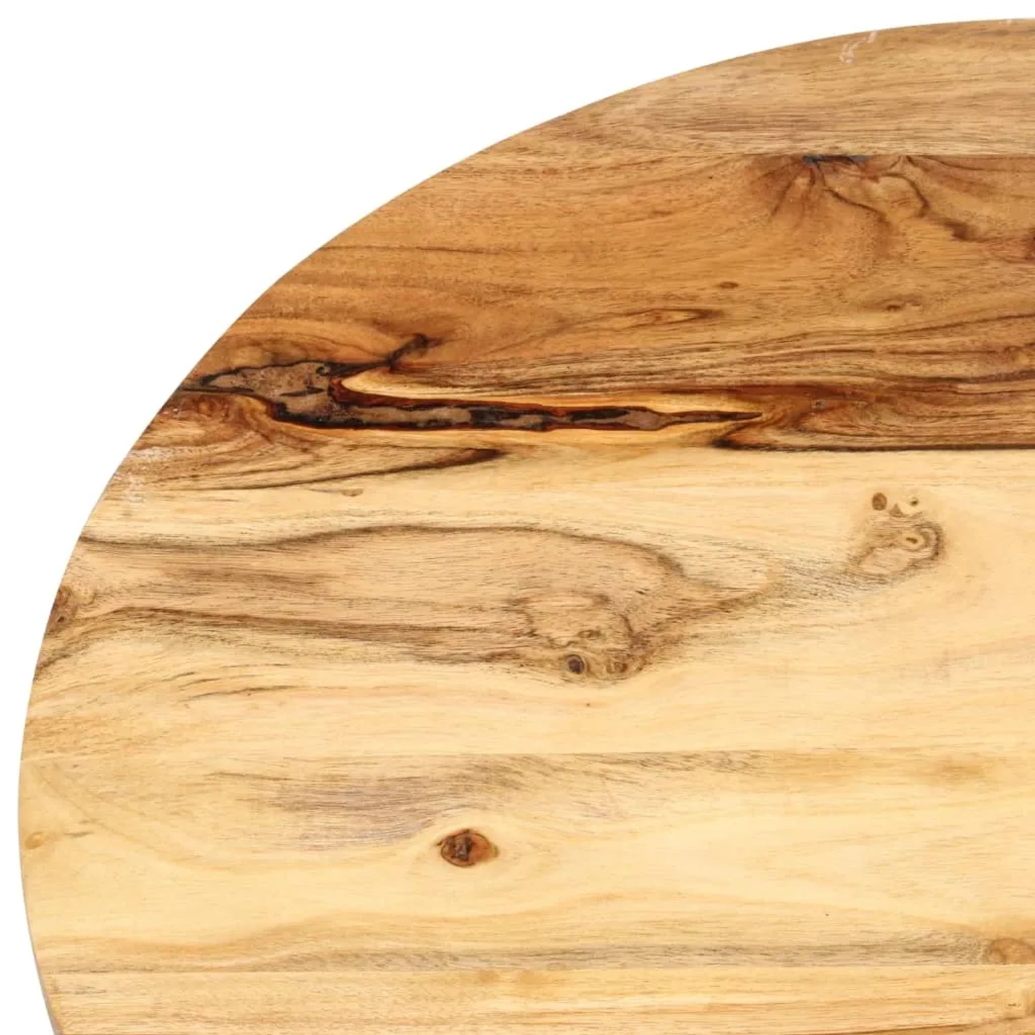 Detailansicht Tischplatte aus Akazienholz für vidaXL Satztische (3 Stk.)