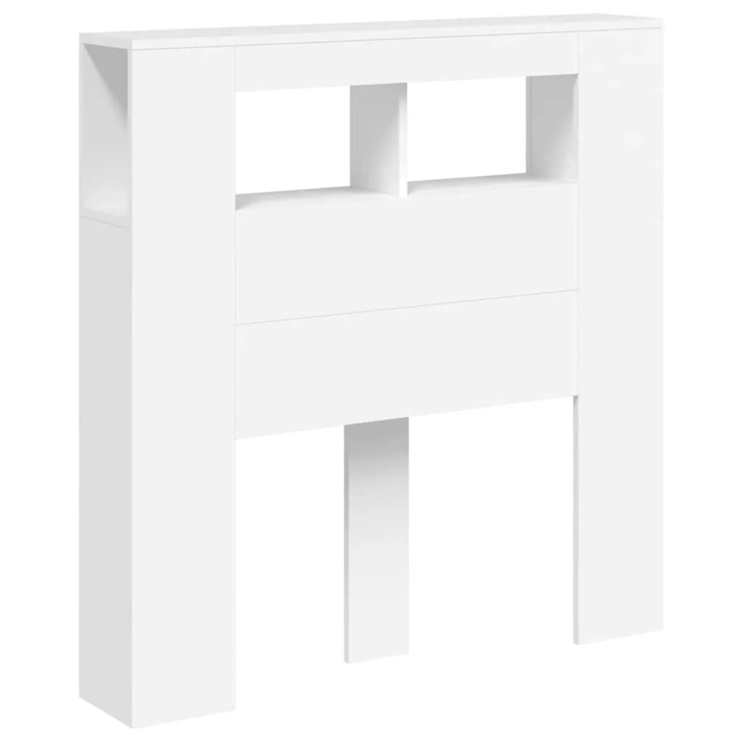 vidaXL LED-Kopfteil Weiß 100x18,5x103,5 cm Holzwerkstoff 837330