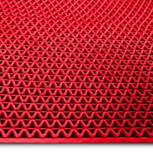 Rote KARAT Hygienematte 90x100cm für Barfußzonen, UV-beständig, Poolumrandung.