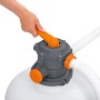 Detailaufnahme: Hand bedient Bestway Flowclear Sandfilteranlage mit Zeitschaltuhr.