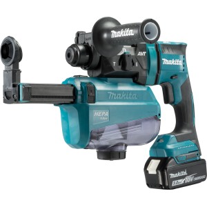 Makita Akku-Kombihammer DHR182RTWJ mit Akkus, Ladegerät und Koffer.