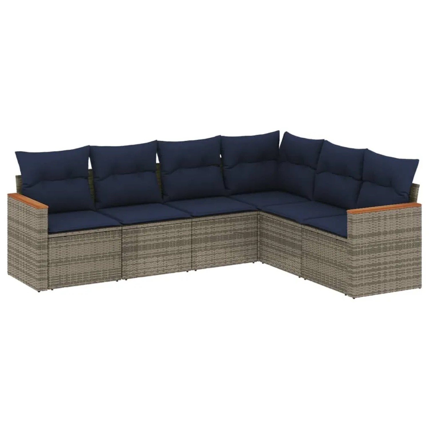 vidaXL 6-Tlg Gartensofa-Set mit Kissen Grau Polyrattan 3226005 günstig online kaufen