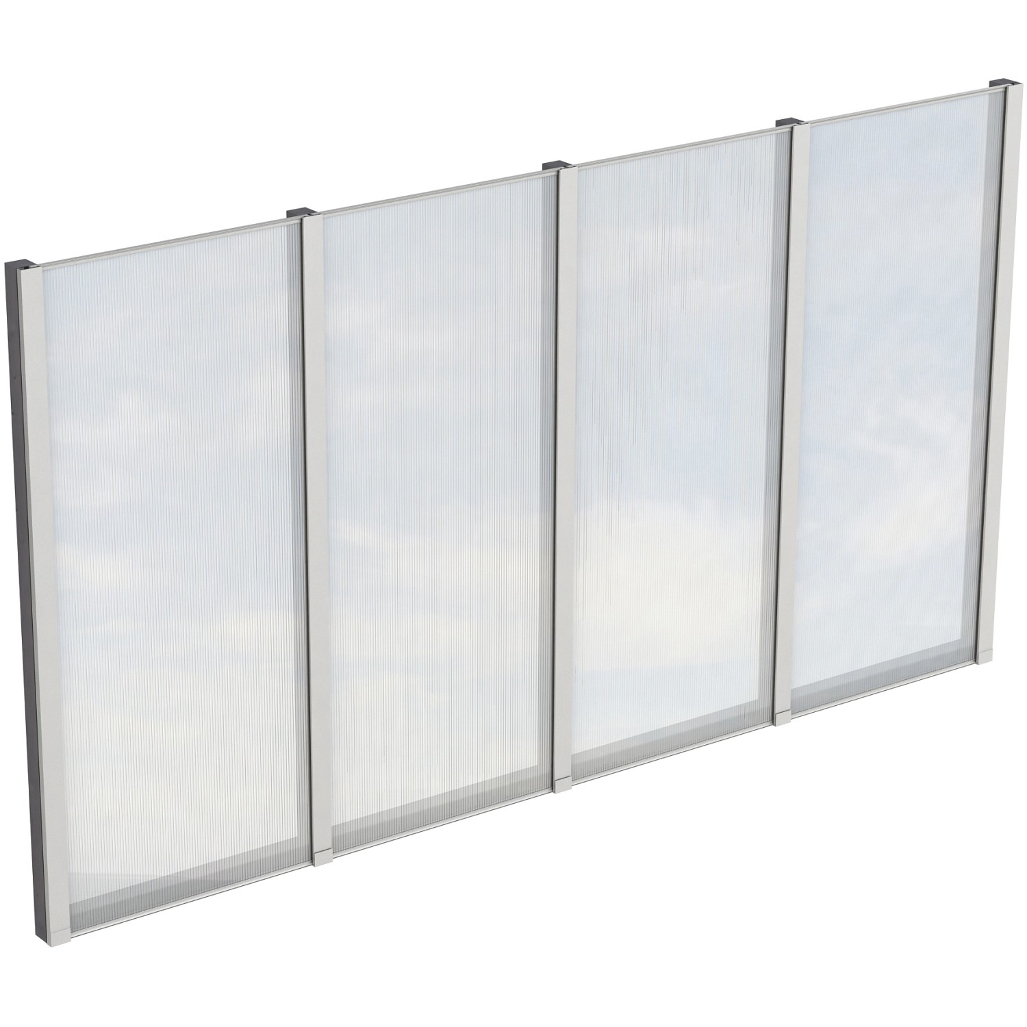 Skan Holz Seitenwand m. Polycarbonatplatten (FS) 355 x 200 cm Fichte Grau günstig online kaufen