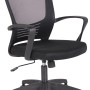 Ergonomischer, schwarzer DELUKE Bürostuhl mit Netzbespannung und verstellbarer Höhe.