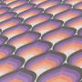 Bricoflor Vliestapete Retro Chic 395382 mit grafischem Muster in Lila, Orange und Grau.
