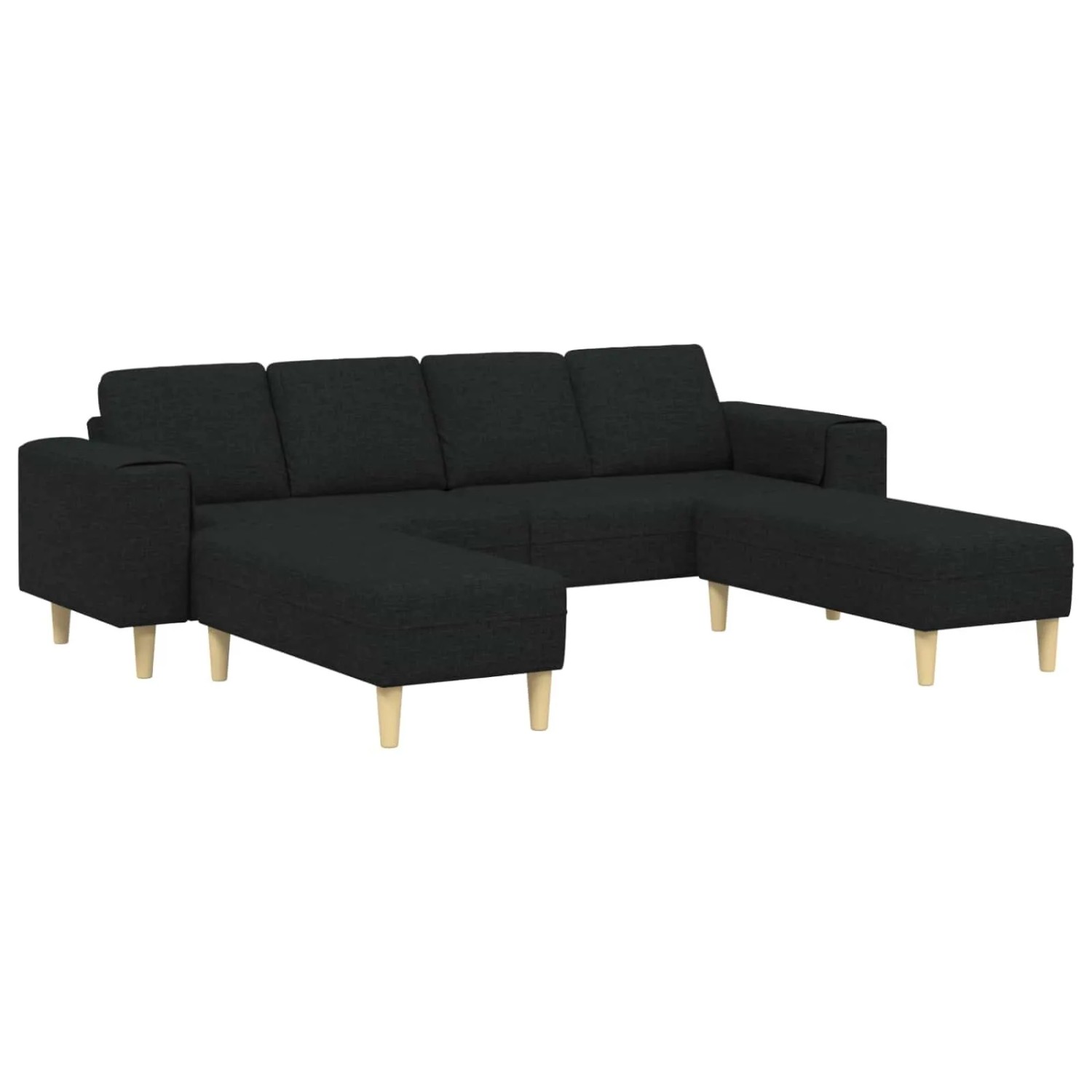 vidaXL Wohnzimmer Couch 3-Tlg Schwarz Polyester 3335114