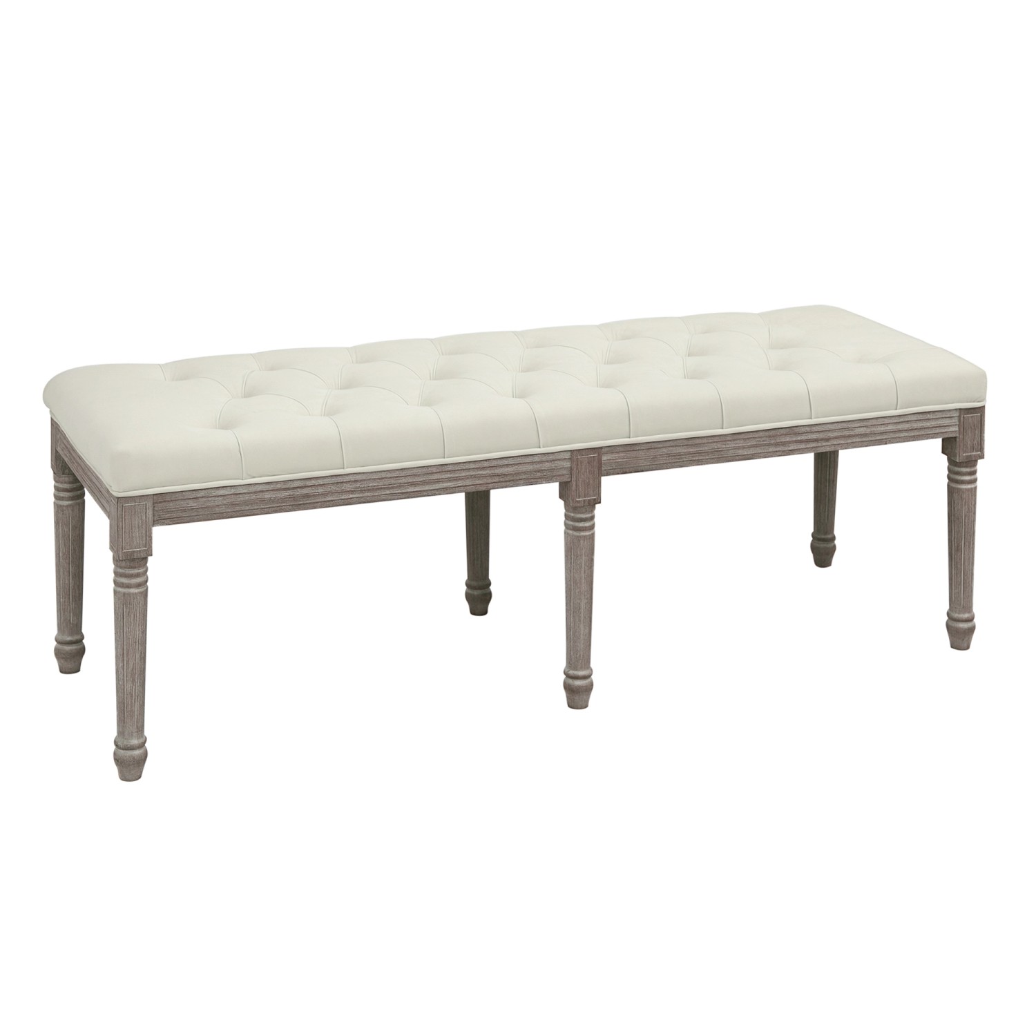 HOMCOM Polsterbank Sitzbank Vintage Bettbank mit Knöpfen Beige 142 x 47 x 51 cm