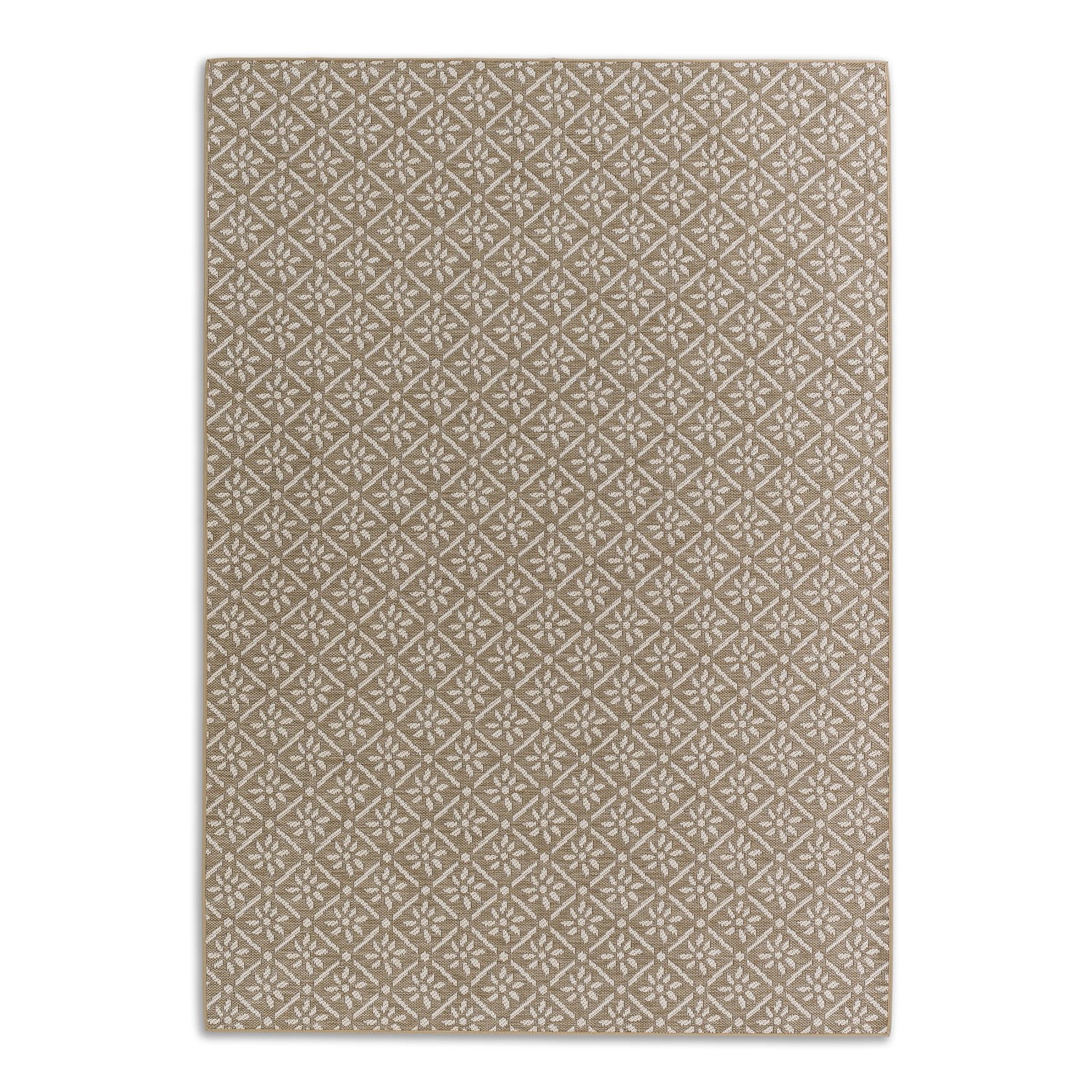 Schöner Wohnen Teppich Parkland Blumen 70 cm x 140 cm Beige
