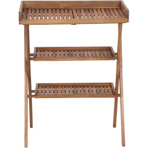 Siena Garden Klapptisch Caruna, rechteckig, Naturholz mit drei Ablageflächen.