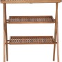 Siena Garden Klapptisch Caruna, rechteckig, Naturholz mit drei Ablageflächen.