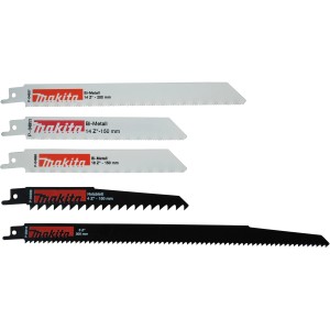 Makita Reciprosägeblätter Set P-83945, 5-teilig, für Holz, Metall, Kunststoff und Gipskarton.