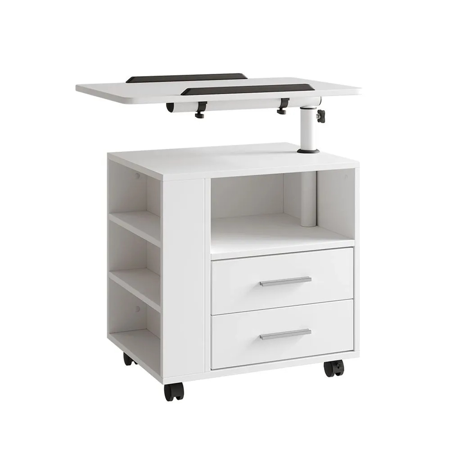 Vicco Nachttisch Bora Weiß 60 x 69 mit 2 Schubladen Art Nr 49332