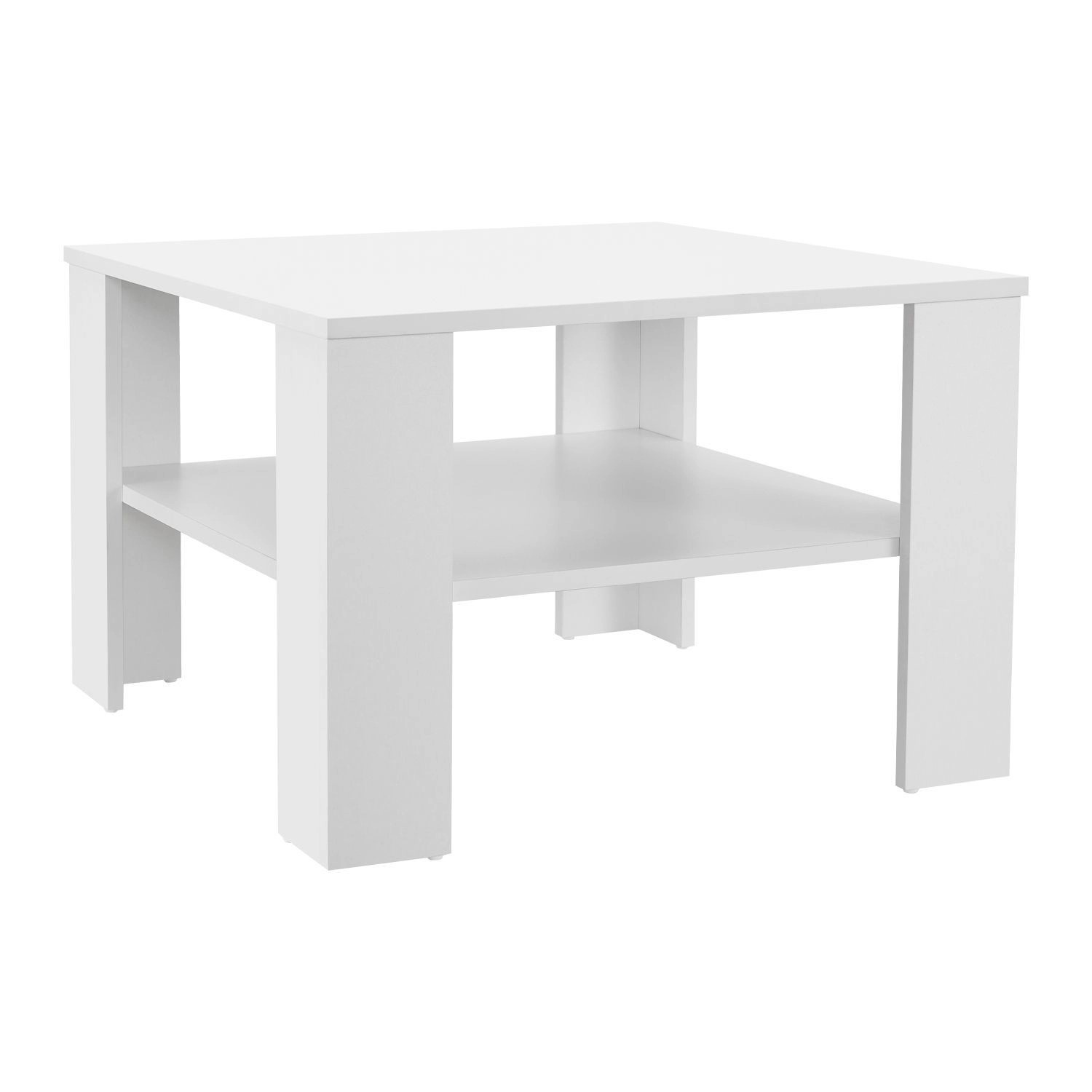 Juskys Couchtisch 60 x 60 x 40 cm mit Ablage Weiß