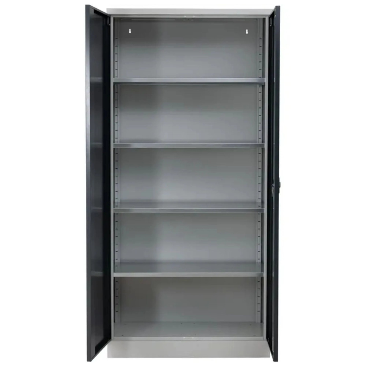 PROREGAL Stahlschrank Bee 10 Fachböden HxBxT 195 x 92 x 60 cm Pulverbeschichtetes & Verstärktes Fachbodenmaterial Grau & Antrhazit