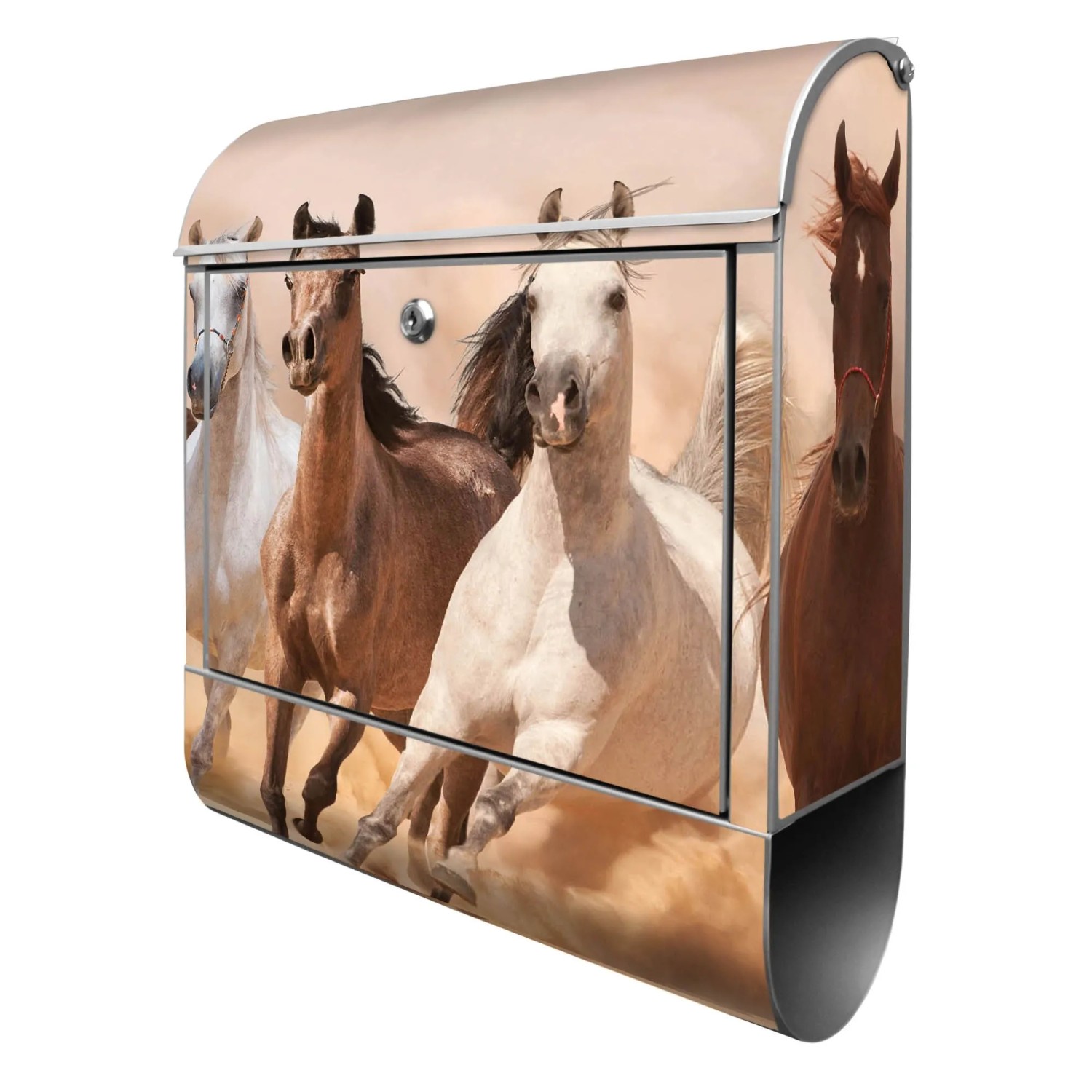 Banjado Design Briefkasten Silber Pulverbeschichtet 39x47x14cm 2 Schlüssel günstig online kaufen