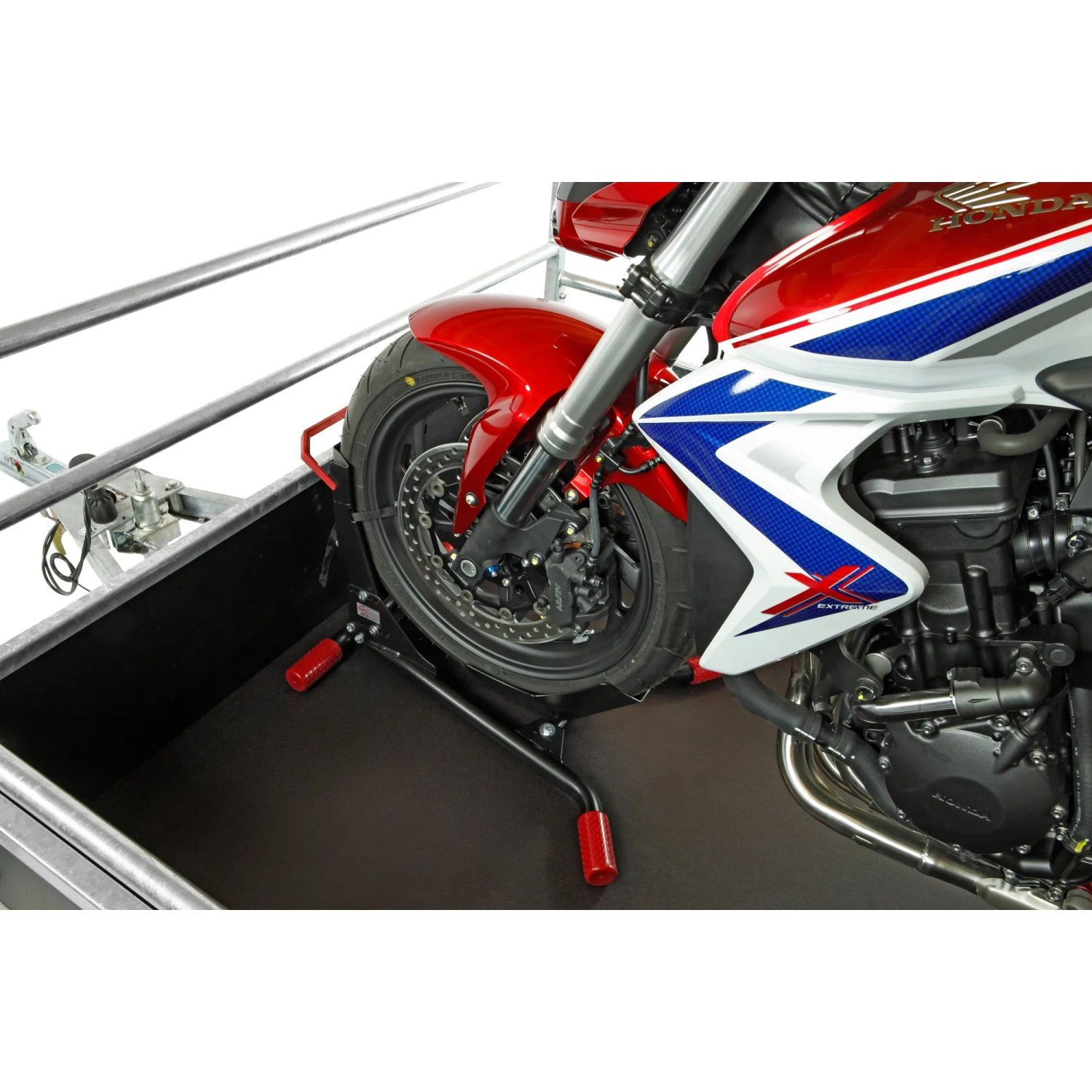 Stema Radhalterwippe Stand Alone im Autoanhänger mit Motorradreifen (15-19 Zoll).