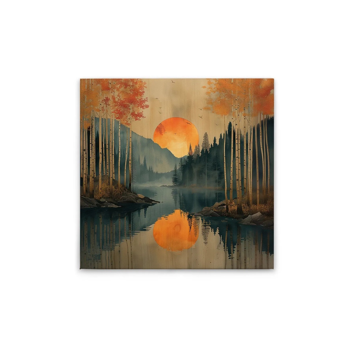 Tadessi Leinwandbild - M1-No.52170 - Sonnenuntergang - 40 x 40 cm - Querformat