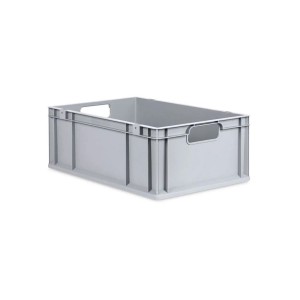 Graue PROREGAL Eurobox 40x60 cm mit Griffen, leer. Ideal zur Aufbewahrung und Lagerung.