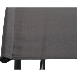 Detailaufnahme: Anthrazitfarbenes Textilgewebe der Hollywoodschaukel Apango auf Stahlgestell.