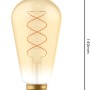 E27 LED-Leuchtmittel ST64, 4W, extra warmweiß, dimmbar, mit gewundenem Filament.