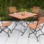 Merxx Gartenmöbelset Schlossgarten, 5-teilig mit Klapptisch und 4 Klappstühlen aus Eukalyptusholz und Stahl.