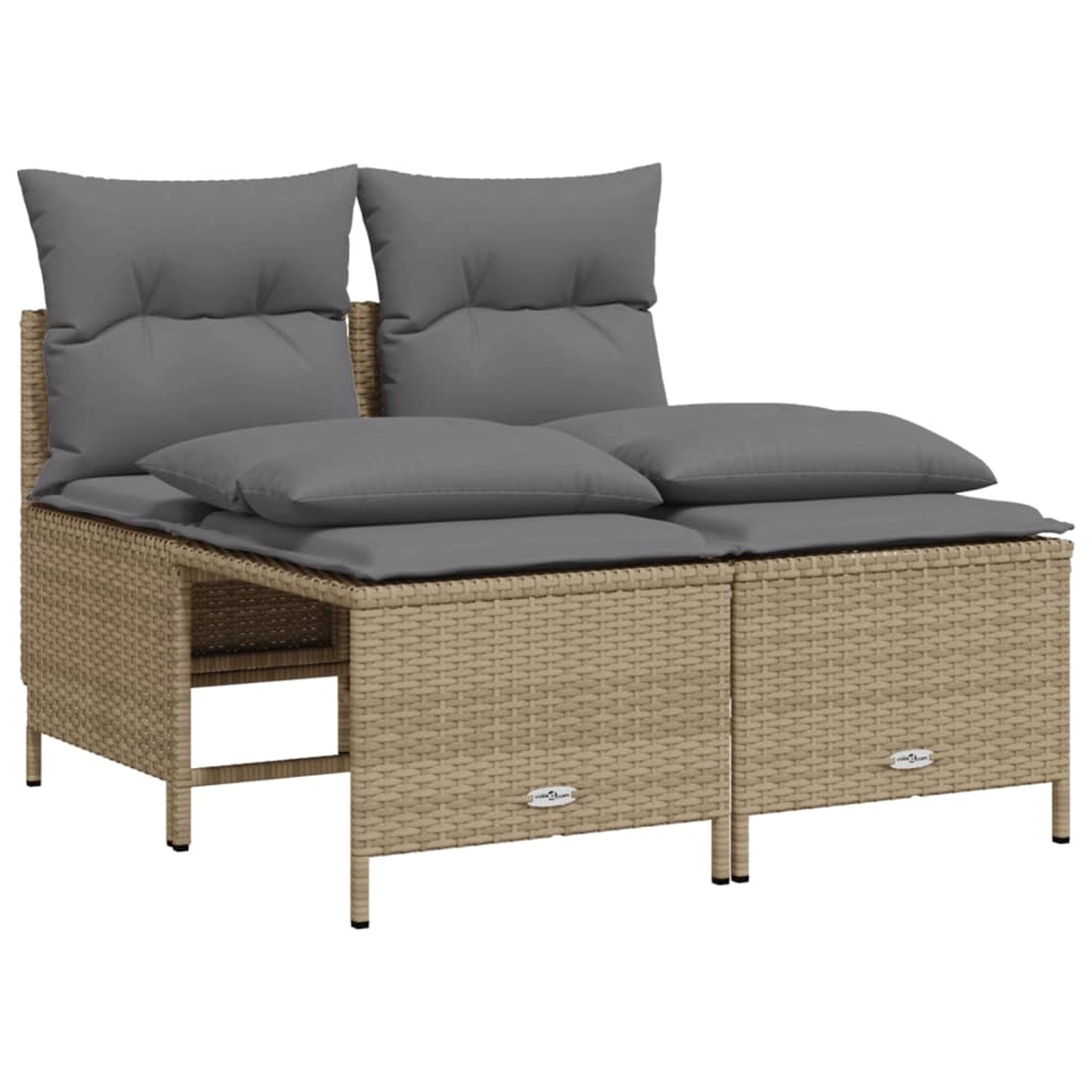vidaXL 4-Tlg Garten-Sofagarnitur mit Kissen Beige Poly Rattan 368374 günstig online kaufen