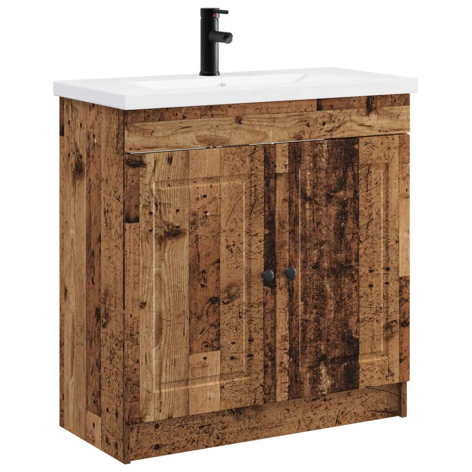 vidaXL Badezimmermöbel-Set Altholz 56 x 37,5 x 81 cm Holzwerkstoff 3404132