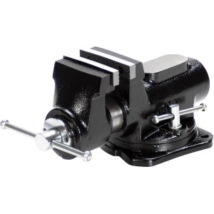 Schwarzer LUX Schraubstock SST-80 D Comfort mit Stahlbacken für Spannwerkzeuge.