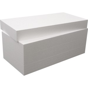 Styropor-Fassadendämmplatten EPS 035 WDV, 120 mm stark, zur effizienten Wärmedämmung.