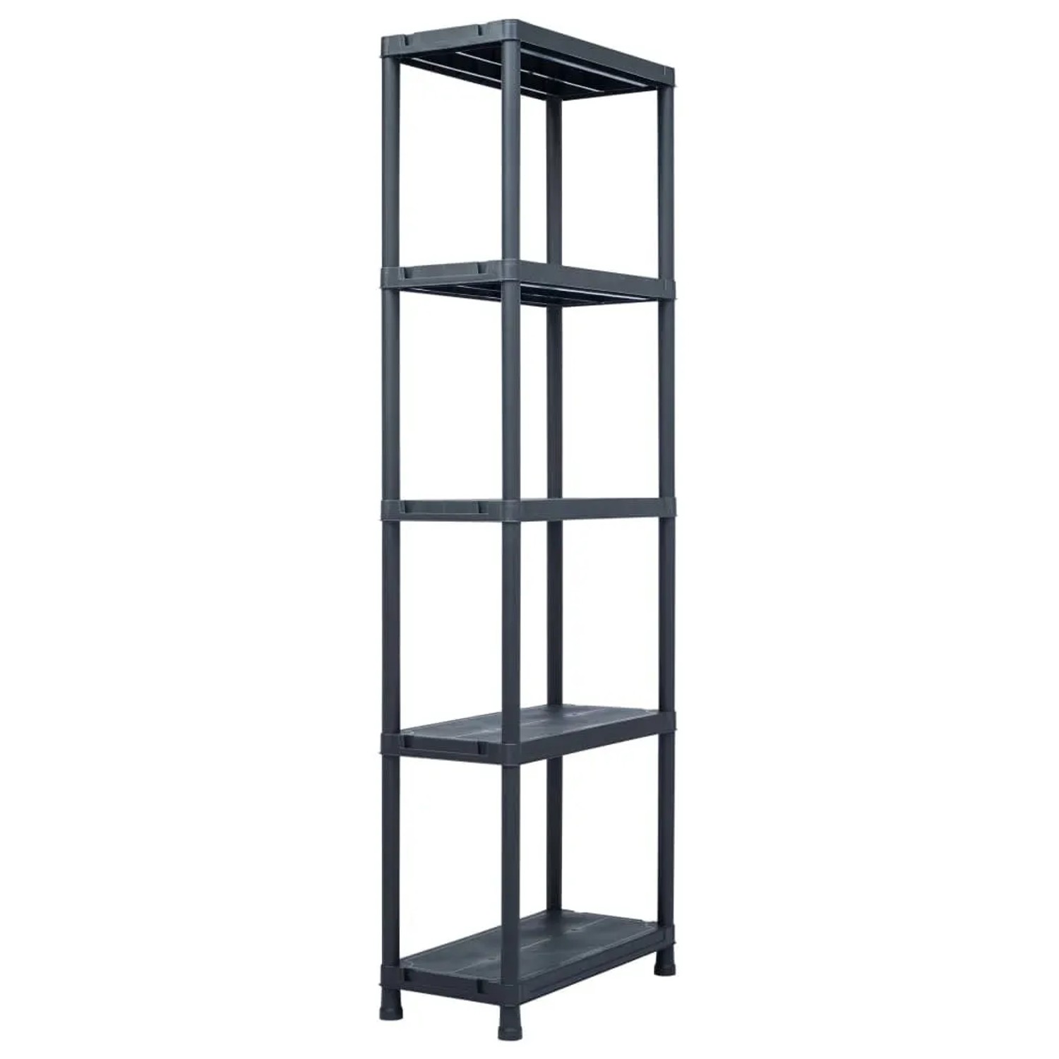 vidaXL Lagerregal Schwarz 125 kg 60 x 30 x 180 cm Kunststoff 45674