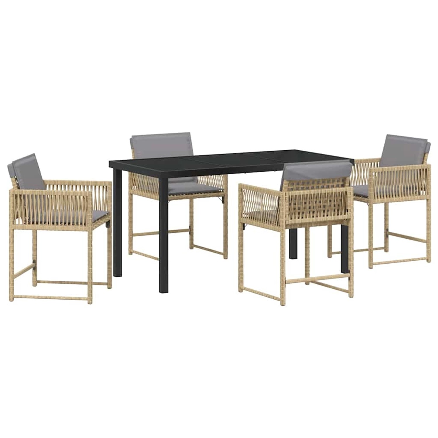 vidaXL Garten Essgruppe 5-Tlg Beige Poly Rattan 3380766 günstig online kaufen