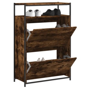 vidaXL Schuhschrank Räuchereiche 75x34x112 cm Holzwerkstoff 840036