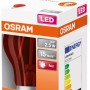 Osram LED-Leuchtmittel E27 in roter Glühlampenform, 2,5W, in Produktverpackung.