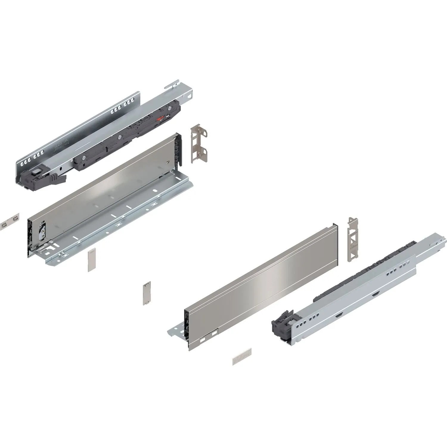 Blum Legrabox Pure Set Höhe M Tip-On Vollauszug 400 mm 40 kg Inox 1 Paar