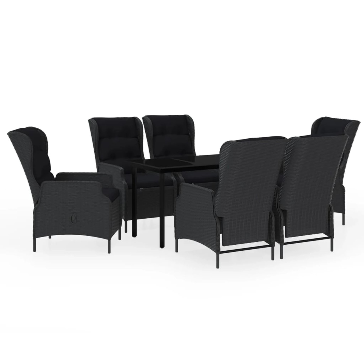 vidaXL 7-Tlg Garten-Essgruppe Dunkelgrau 3099640