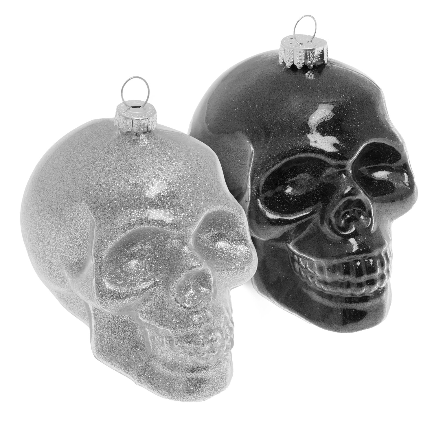 Krebs Glas Lauscha Weihnachtsornamente Totenkopfform 2-tlg. 10cm