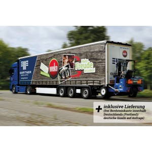LKW mit Weka Saunahaus Werbung, inkl. Lieferung frei Bordsteinkante.