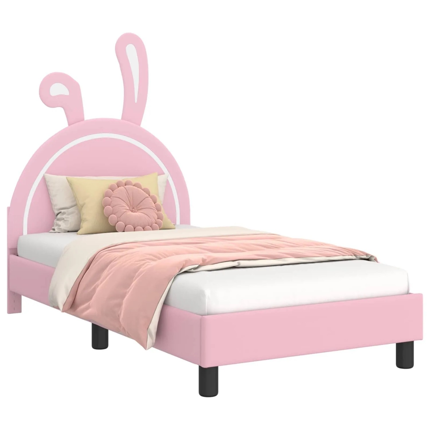 vidaXL Kinderbettgestell mit Kopfteil Rosa 80 x 160 cm PU 42011194 günstig online kaufen