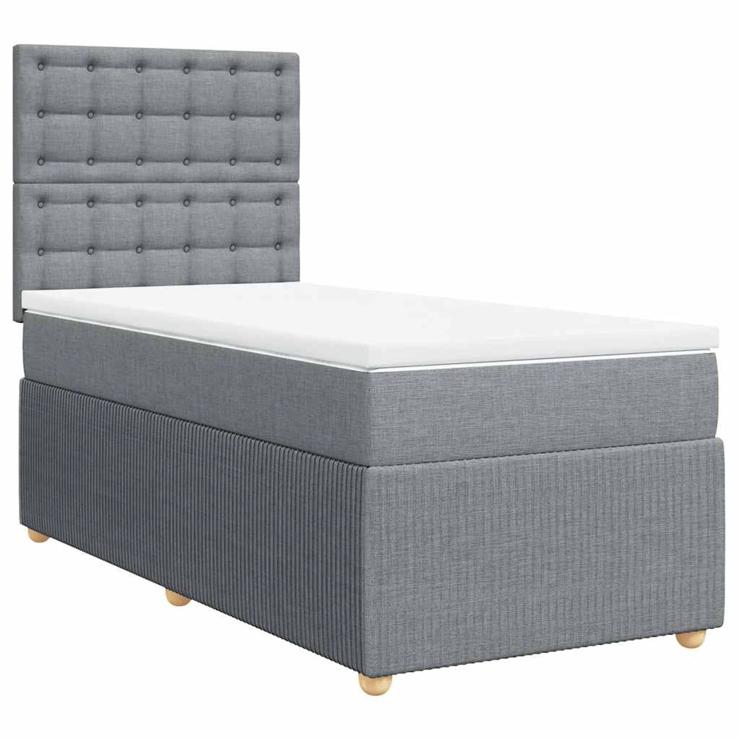 vidaXL Boxspringbett mit Matratze Hellgrau 80x200 cm Stoff 3291897 günstig online kaufen