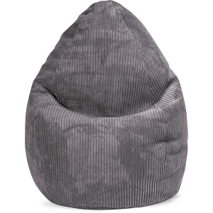 Anthrazitfarbener Sitzsack BeanBag Shara 220 l von Sitting Point aus Cordstoff.