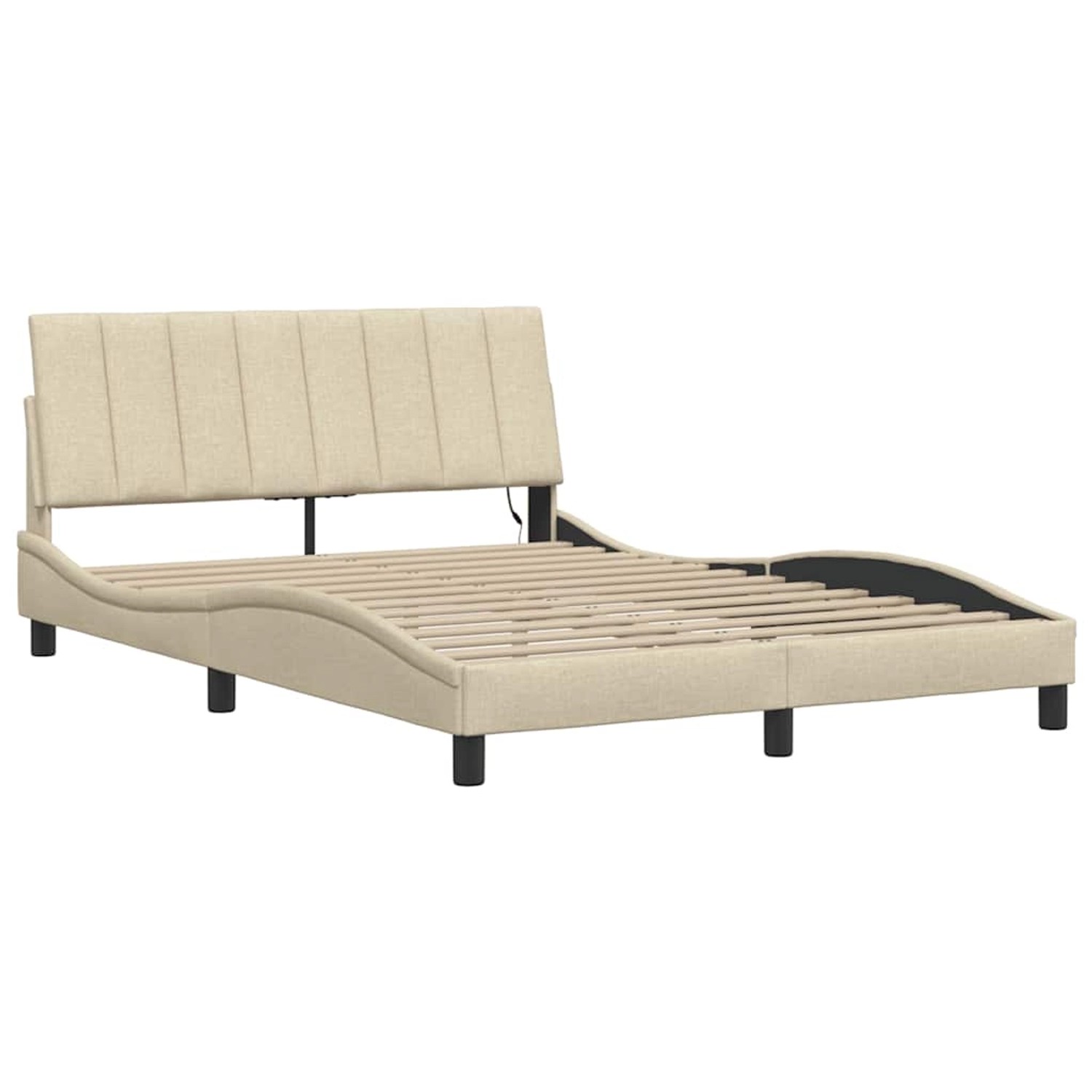 vidaXL Bettgestell ohne Matratze Hanko Creme 140x200 cm Stoff 3310466 günstig online kaufen
