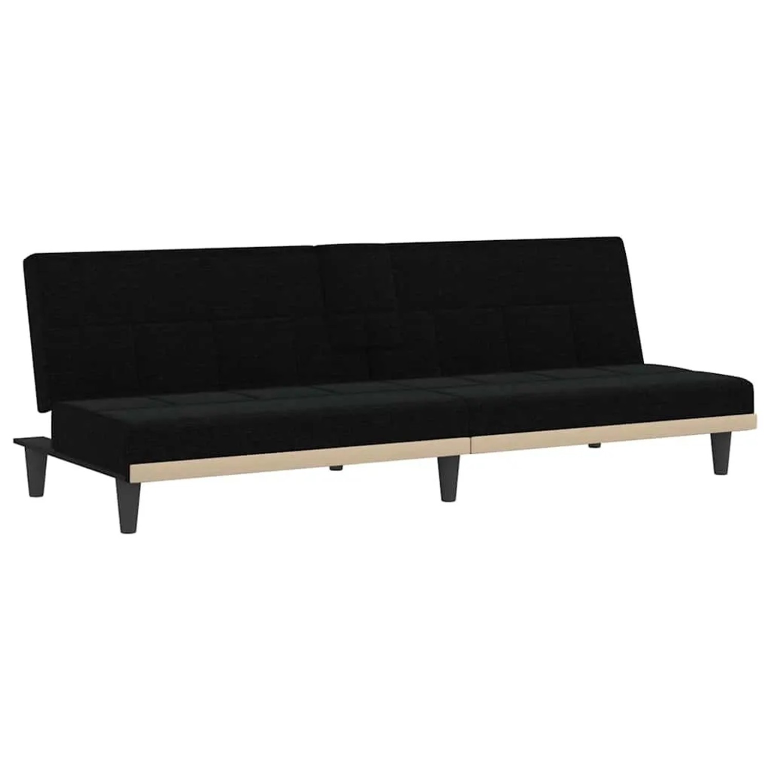vidaXL Schlafsofa mit Getränkehaltern Schwarz Stoff 351865