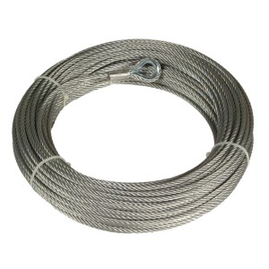 Haemmerlin Hubseil, 45 m, Stahlgrau, max. 21 m Arbeitshöhe. Drahtseil für Baugeräte.
