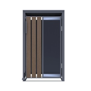 FM-SOLAR Mülltonnenbox Holz/Plexiglas für 1 Mülltonne